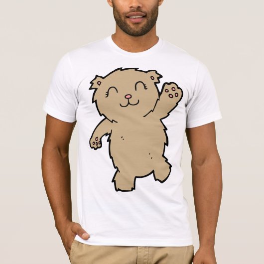 Waving Adorable Lächelbär T-Shirt (Vorderseite)