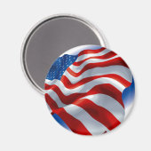 WAVING AMERICAN FLAG MAGNET (Vorderseite/Rückseite)
