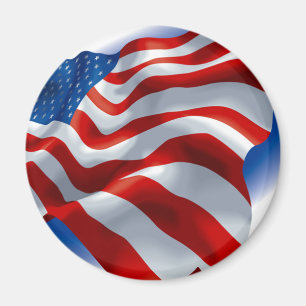WAVING AMERICAN FLAG MAGNET