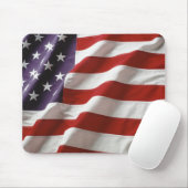 Waving American Flag Mousepad (Mit Mouse)