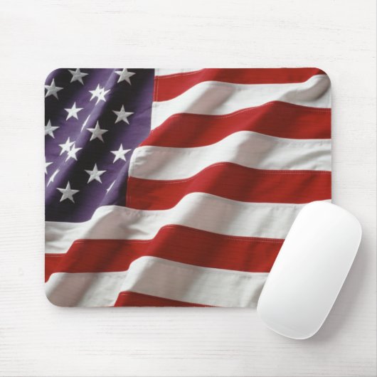 Waving American Flag Mousepad (Mit Mouse)