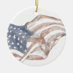Waving American Flag Weihnachtsschmuck