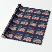 Waving American Flag Wrapping Paper Geschenkpapier (Ungerollt)