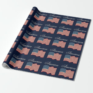 Waving American Flag Wrapping Paper Geschenkpapier