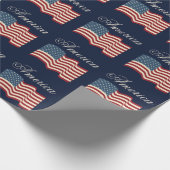 Waving American Flag Wrapping Paper Geschenkpapier (Ecke)