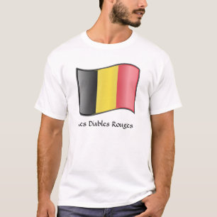 Waving belgische Flag Les Diables Rouges T - Shirt