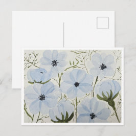 Waving Blue Flowers Postkarte