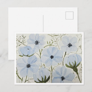 Waving Blue Flowers Postkarte 