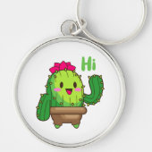 Waving Cactus Keychain – Happy Green Buddy Schlüsselanhänger (Vorne)