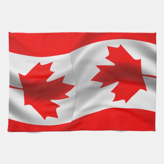 Waving Canadian Flag Geschirrtuch (Horizontal)
