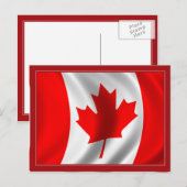 Waving Canadian Flag Postkarte (Vorne/Hinten)