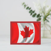 Waving Canadian Flag Postkarte (Stehend Vorderseite)