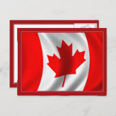 Waving Canadian Flag Postkarte (Vorne/Hinten)