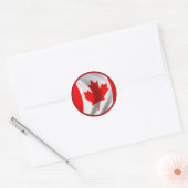 Waving Canadian Flag Runder Aufkleber (Umschlag)