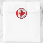 Waving Canadian Flag Runder Aufkleber (Tasche)