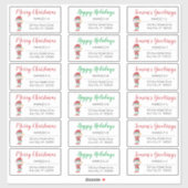 Waving Elf Weihnachtsadressen Labels (Blatt)