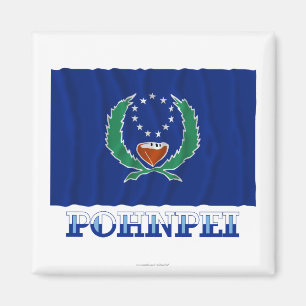 Waving Fahne Pohnpei, mit Namen Magnet