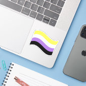 Waving-Flag Aufkleber (Laptop mit iPhone)