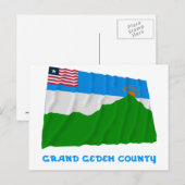 Waving Flag Grand Gedeh Landkreis mit Name Postkarte (Vorne/Hinten)