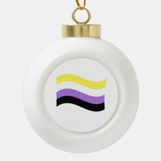 Waving-Flag Keramik Kugel-Ornament (Vorderseite)