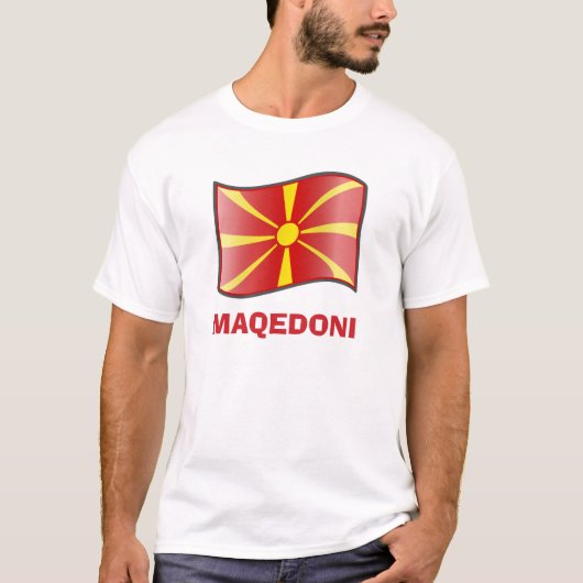 Waving Flag Mazedonien Maqedoni T - Shirt (Vorderseite)
