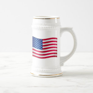 Waving Flag of USA Bierglas