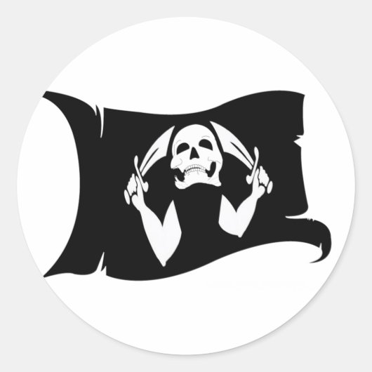 Waving Flag-Pirate Icon #11 Runder Aufkleber (Vorderseite)