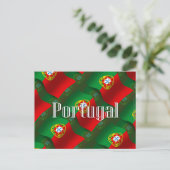 Waving Flag Portugal Postkarte (Stehend Vorderseite)