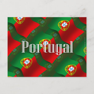 Waving Flag Portugal Postkarte
