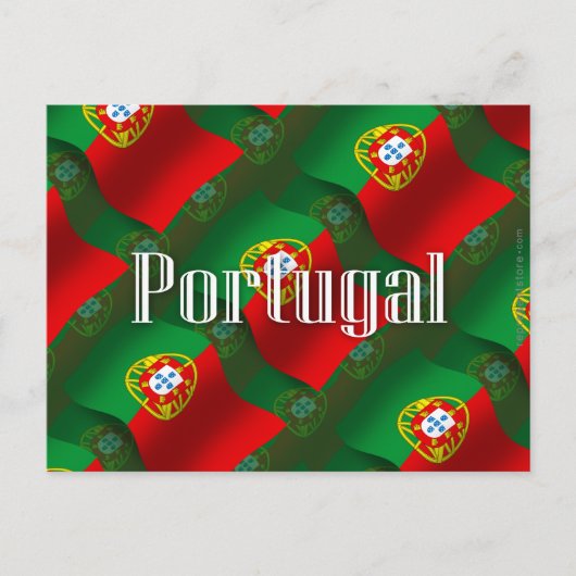 Waving Flag Portugal Postkarte (Vorderseite)