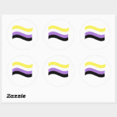 Waving-Flag Runder Aufkleber (Blatt)