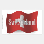 Waving Flag Schweiz Rechteckiger Aufkleber (Vorderseite)