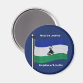 Waving Flag von Lesotho Magnet (Vorderseite/Rückseite)