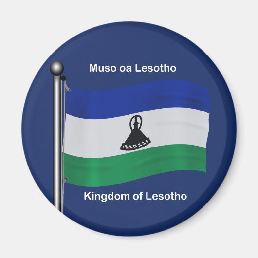 Waving Flag von Lesotho Magnet (Vorne)