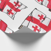 Waving Georgia Flag Red and White Five Crosses Geschenkpapier (Ecke)