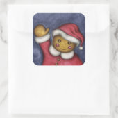 Waving Gingerbread Quadratischer Aufkleber (Tasche)