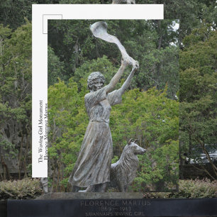 Waving Girl Monument Savannah Georgia Fotografisch Postkarte