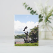 Waving Girl of Savannah Georgia Postkarte (Stehend Vorderseite)