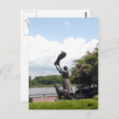 Waving Girl of Savannah Georgia Postkarte (Vorne/Hinten)