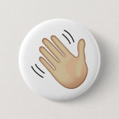 Waving Hand Sign - Emoji Button (Vorderseite)