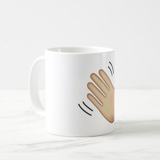 Waving Hand Sign - Emoji Kaffeetasse (Vorderseite Links)
