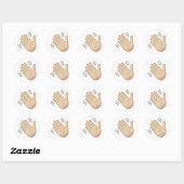 Waving Hand Sign - Emoji Runder Aufkleber (Blatt)