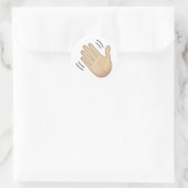 Waving Hand Sign - Emoji Runder Aufkleber (Tasche)
