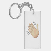 Waving Hand Sign - Emoji Schlüsselanhänger (Vorderseite links)