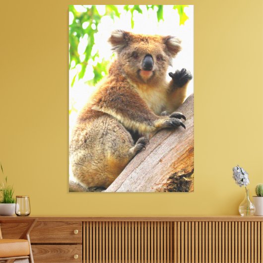 WAVING KOALA 32x48 Leinwanddruck (Insitu (Wohnzimmer))