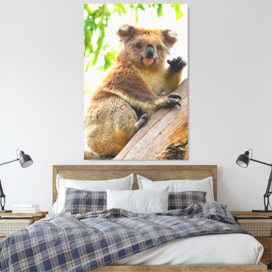 WAVING KOALA 32x48 Leinwanddruck (Insitu (Schlafzimmer))