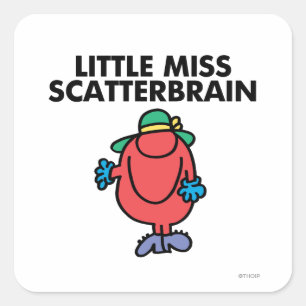 Waving Little Miss Scatterbrain Quadratischer Aufkleber