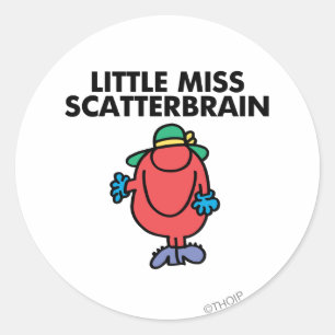 Waving Little Miss Scatterbrain Runder Aufkleber