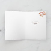 Waving Niedliches Wasserfarbenbraun Teddy Bär Karte (Innenseite)