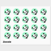 Waving Panda Runder Aufkleber (Blatt)